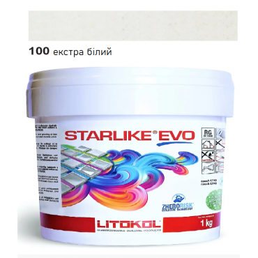 Фуга Litokol Starlike EVO 100, екстра білий, 1кг.